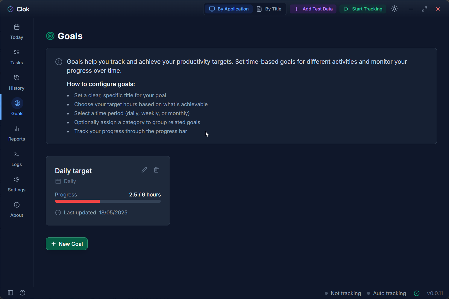 Goals Interface