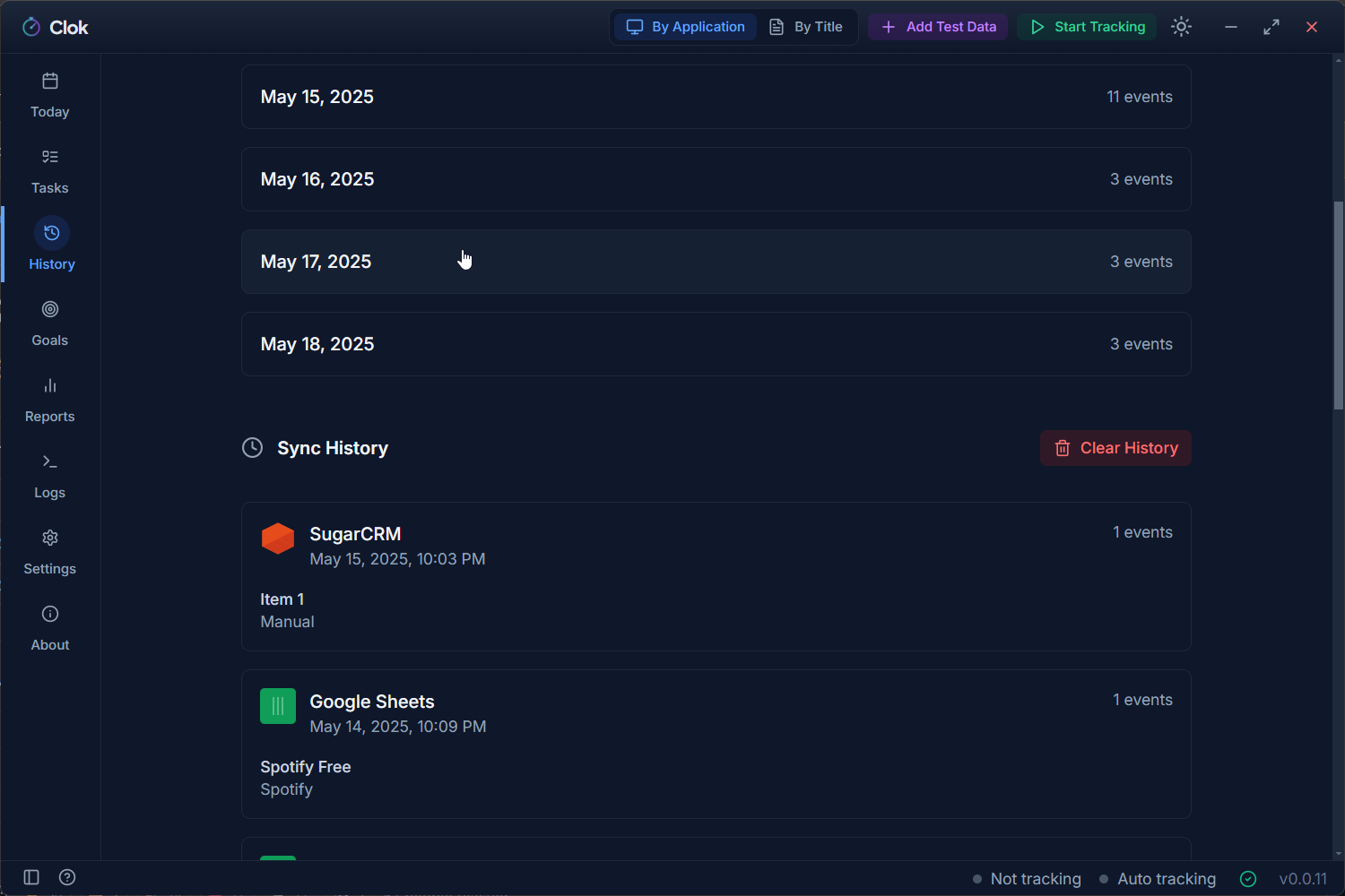 Activity Management Interface