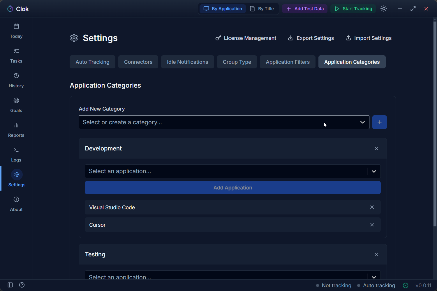 Settings Interface
