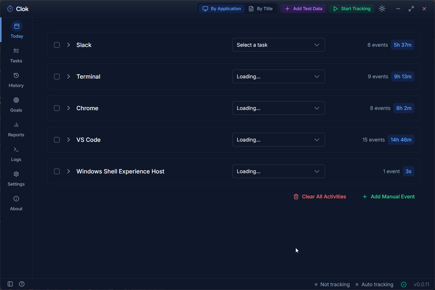 Time Tracking Interface
